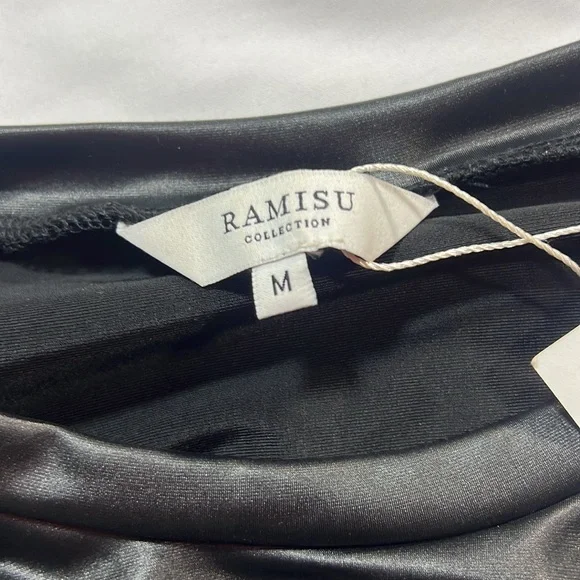 Ramisu black stretchy pleather dress NWT size medium - Picture 2 of 8